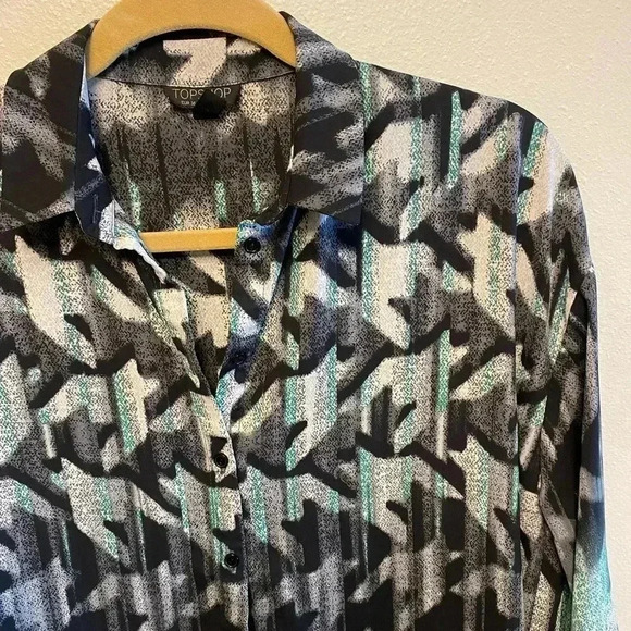 💃🏻 Topshop Long Sleeve Button Down Top - Picture 8 of 11